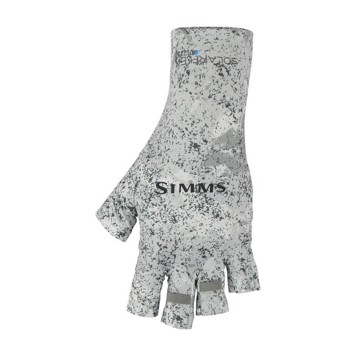 Simms SolarFlex Half-Finger Sun Gloves - Back Eddy White