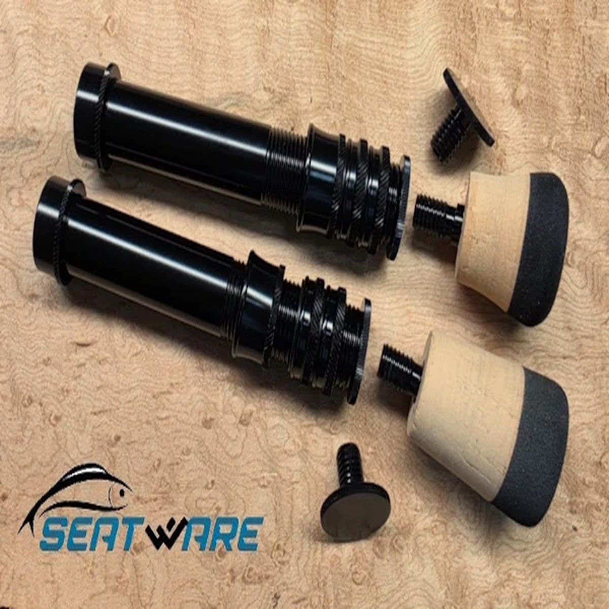 'SeatWare' Black Anodized All Metal Reel Seat w/Removable Fighting Butt