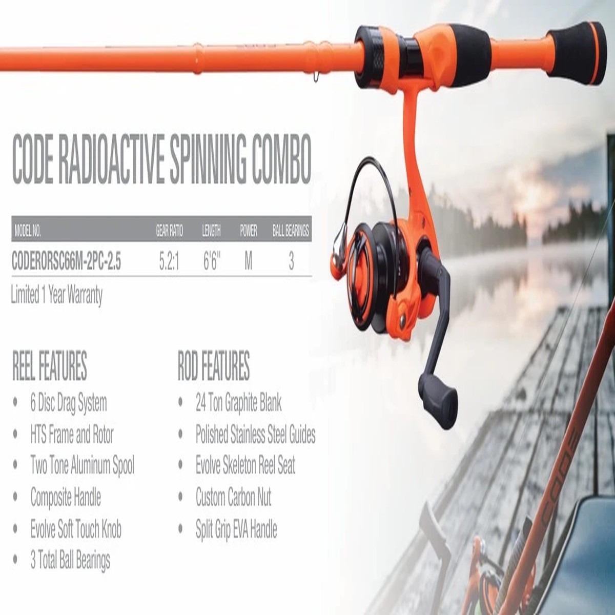 13 Fishing CODE Radioactive FW Spinning Combo
